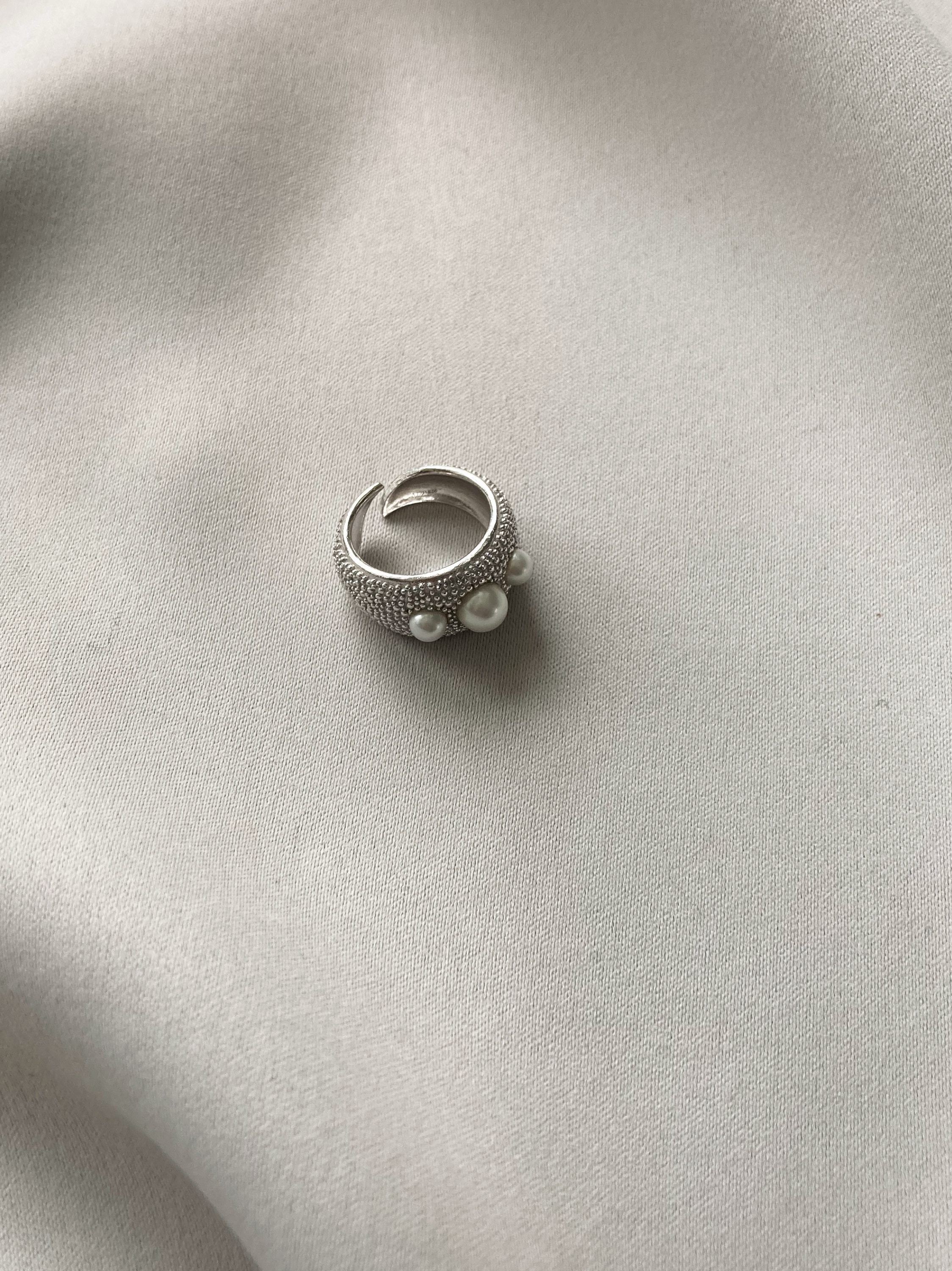 Pearl bubble ring silver - 4