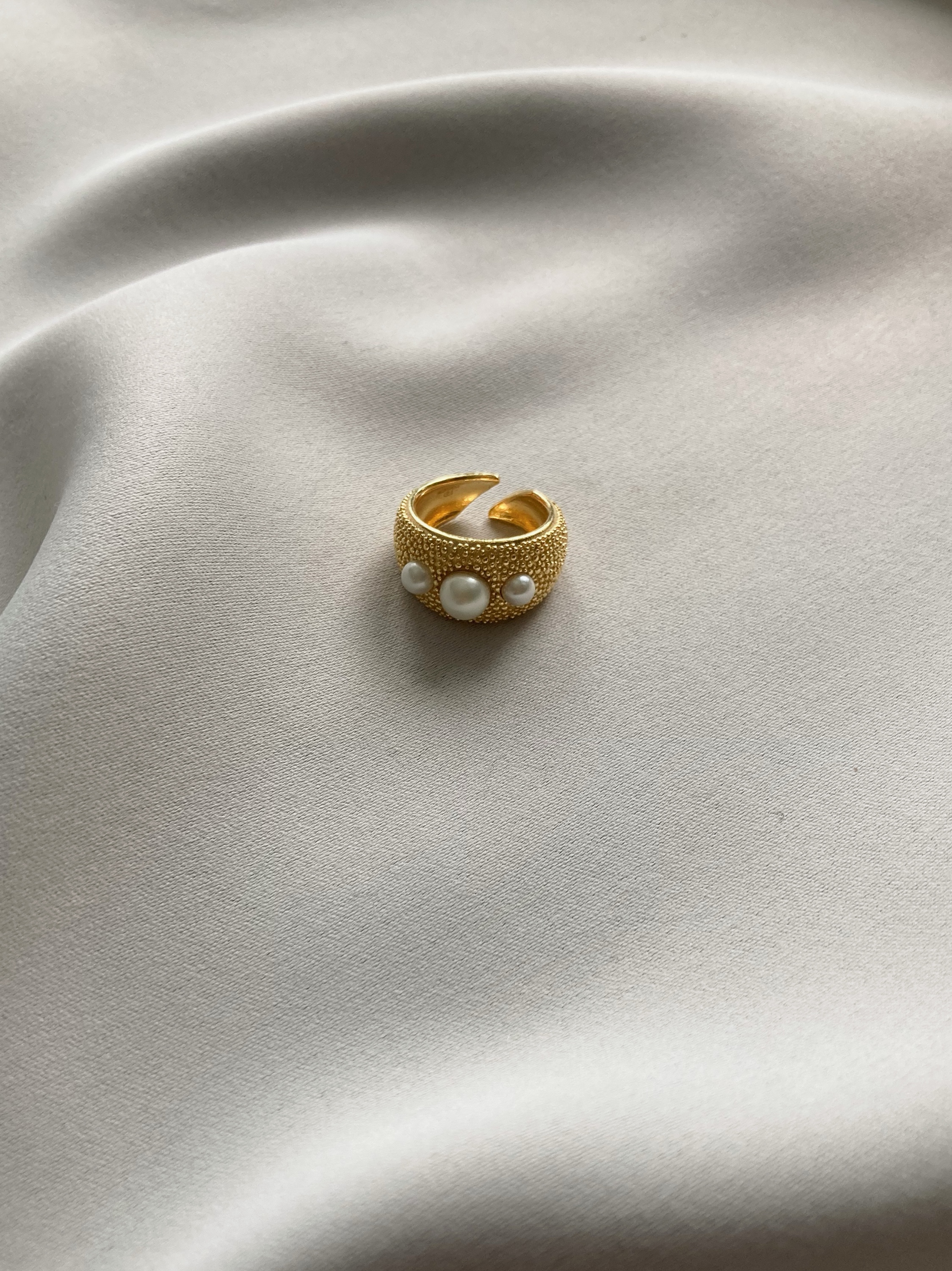 Pearl bubble ring gold - 4