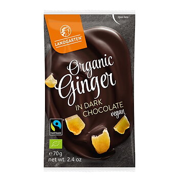 vegansk chokladdoppad ingefära Landgarten
