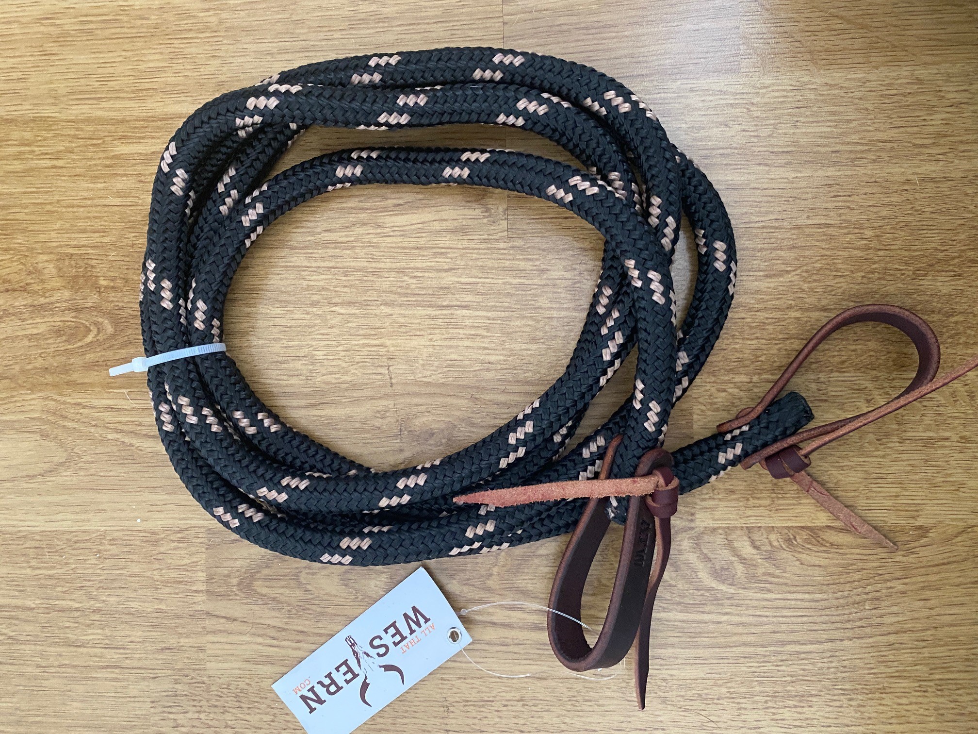 All That Trail Rein Braided Rope - Black/Tan - 2