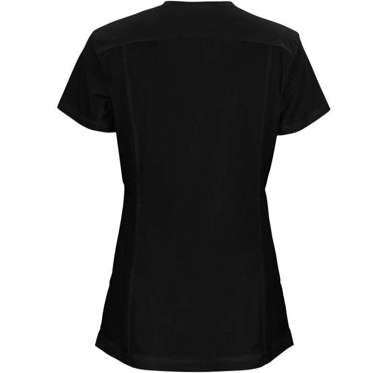 Blus i stretch med dragkedja - svart - 3