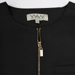 Blus i stretch med dragkedja - svart - 5