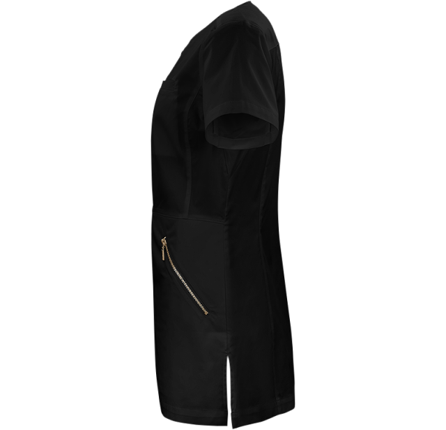 Blus i stretch med dragkedja - svart - 4