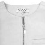 Blus i stretch med dragkedja - vit - 6