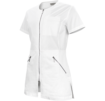 Blus i stretch med dragkedja - vit