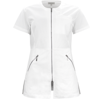 Blus i stretch med dragkedja - vit