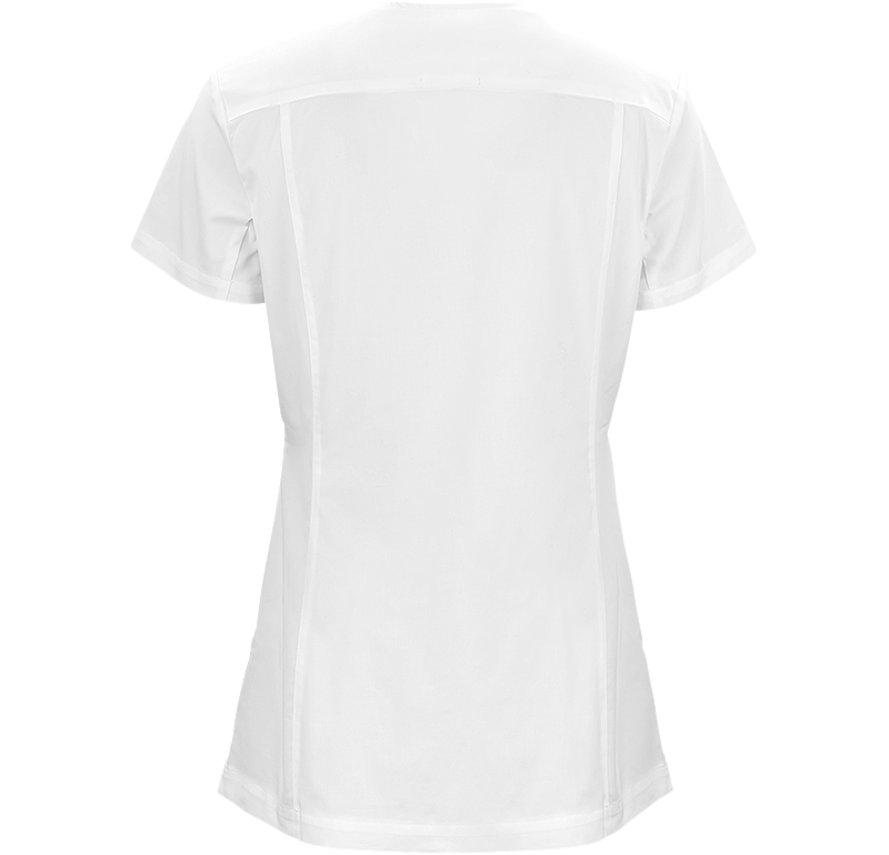 Blus i stretch med dragkedja - vit - 3