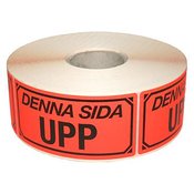 Varningsetikett denna sida upp 1000st/rl