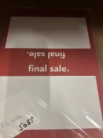 Final Sale, Skyltram A5 liggande