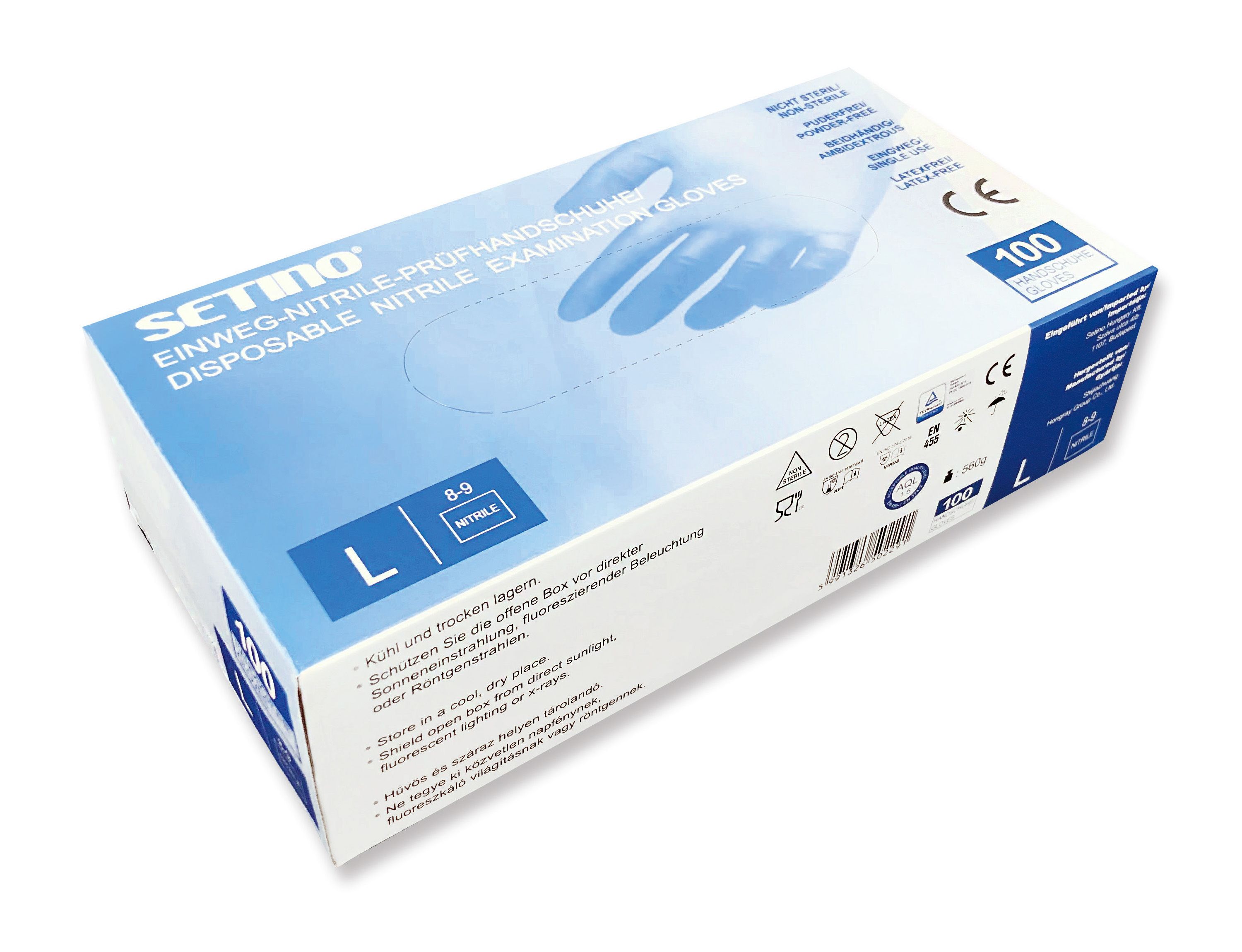 Niitrile gloves 100pcs per Fp. Size: L