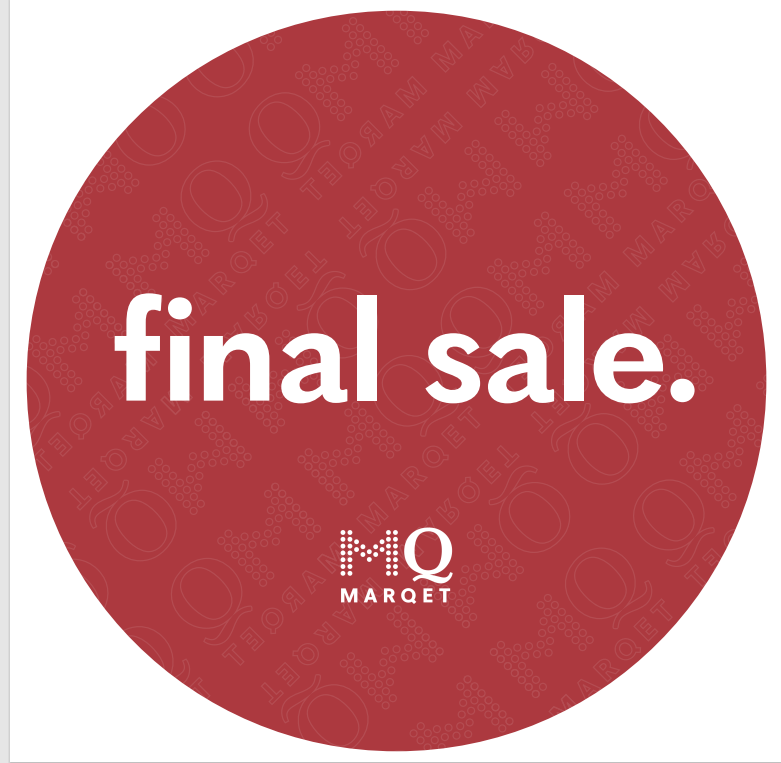 Final Sale, Dekal rund