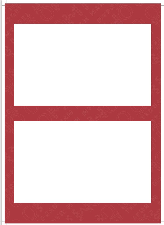 Sänkt pris Skylt Ram liggande A5 (2 upp på A4)