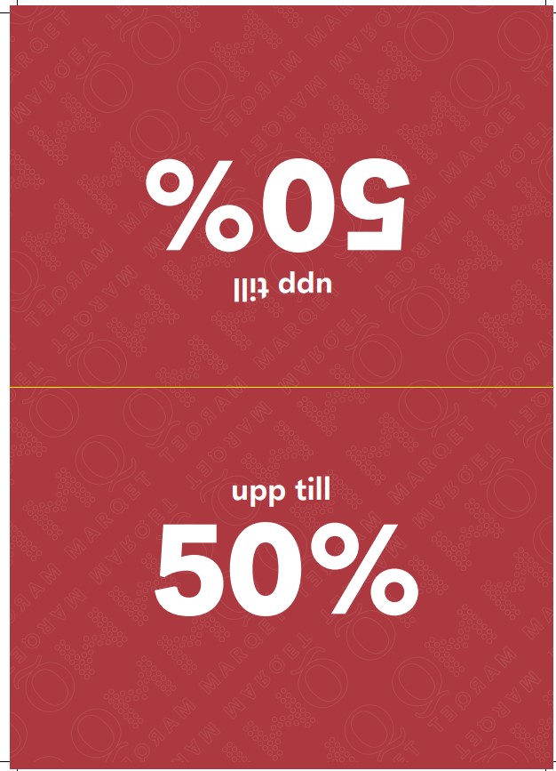 Upp till 50%, A5 liggande