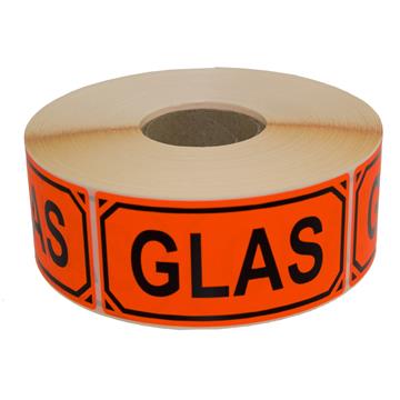 Varningsetikett glas 1000 st/rulle
