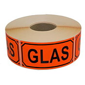 Varningsetikett glas 1000 st/rulle