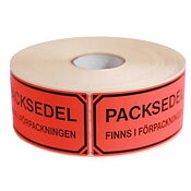 Etikett Varning packsedel finns i fp 1000 st / rulle
