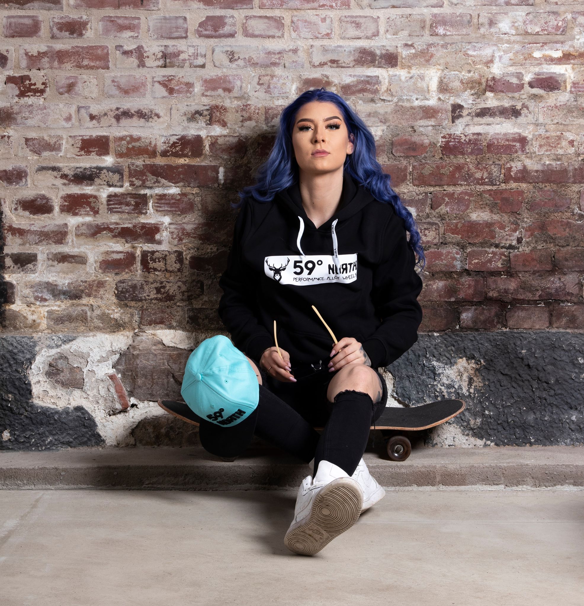 59 North Wheels Hoodie black 2