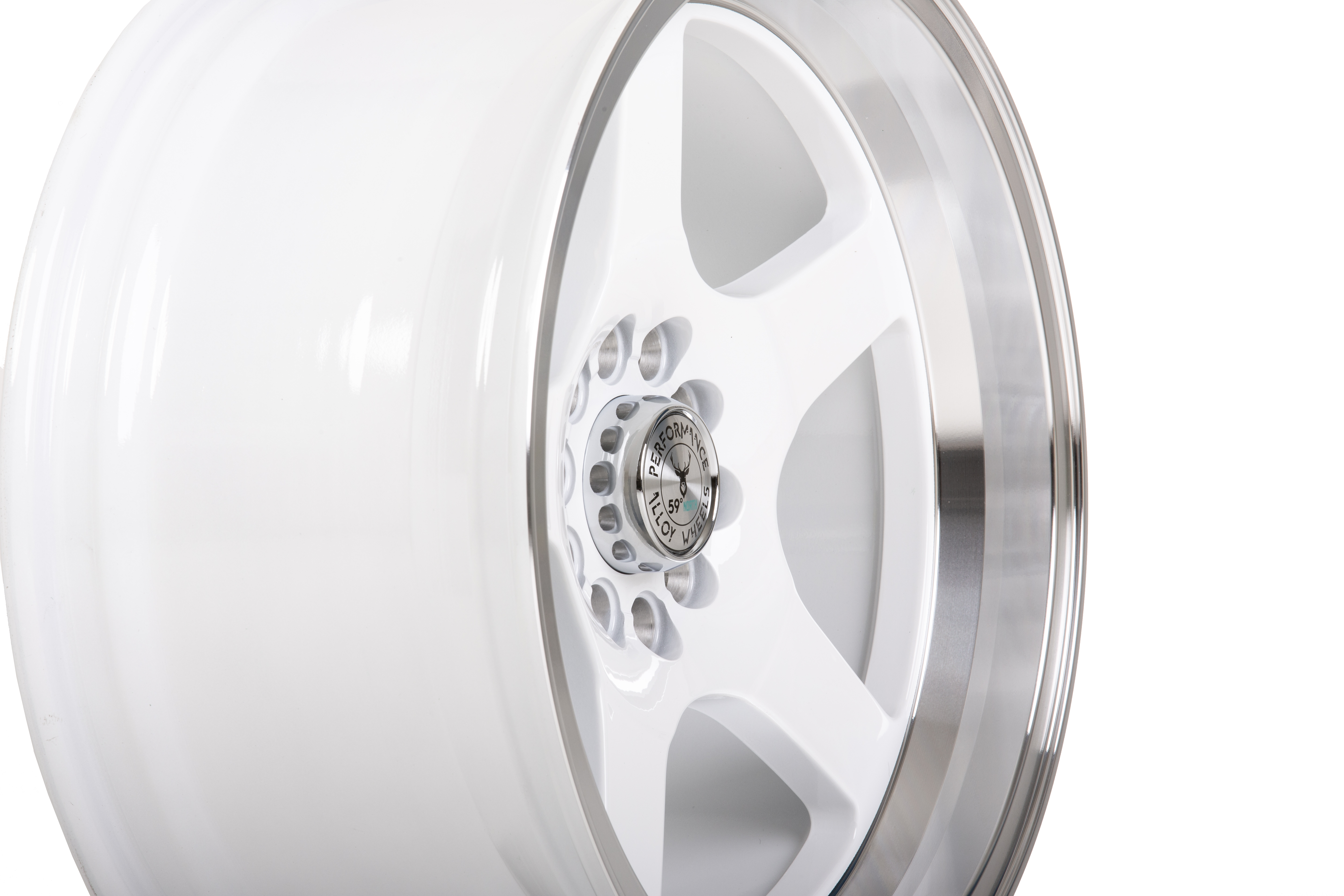 59°North Wheels D-004 8,5x17" ET10 5x114,3/5x120 white/polished lip - 2