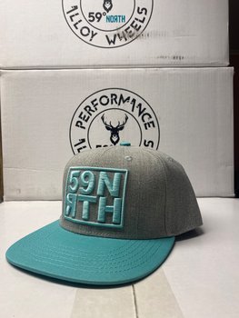 59 NRTH Snapback grå/turkos skärm