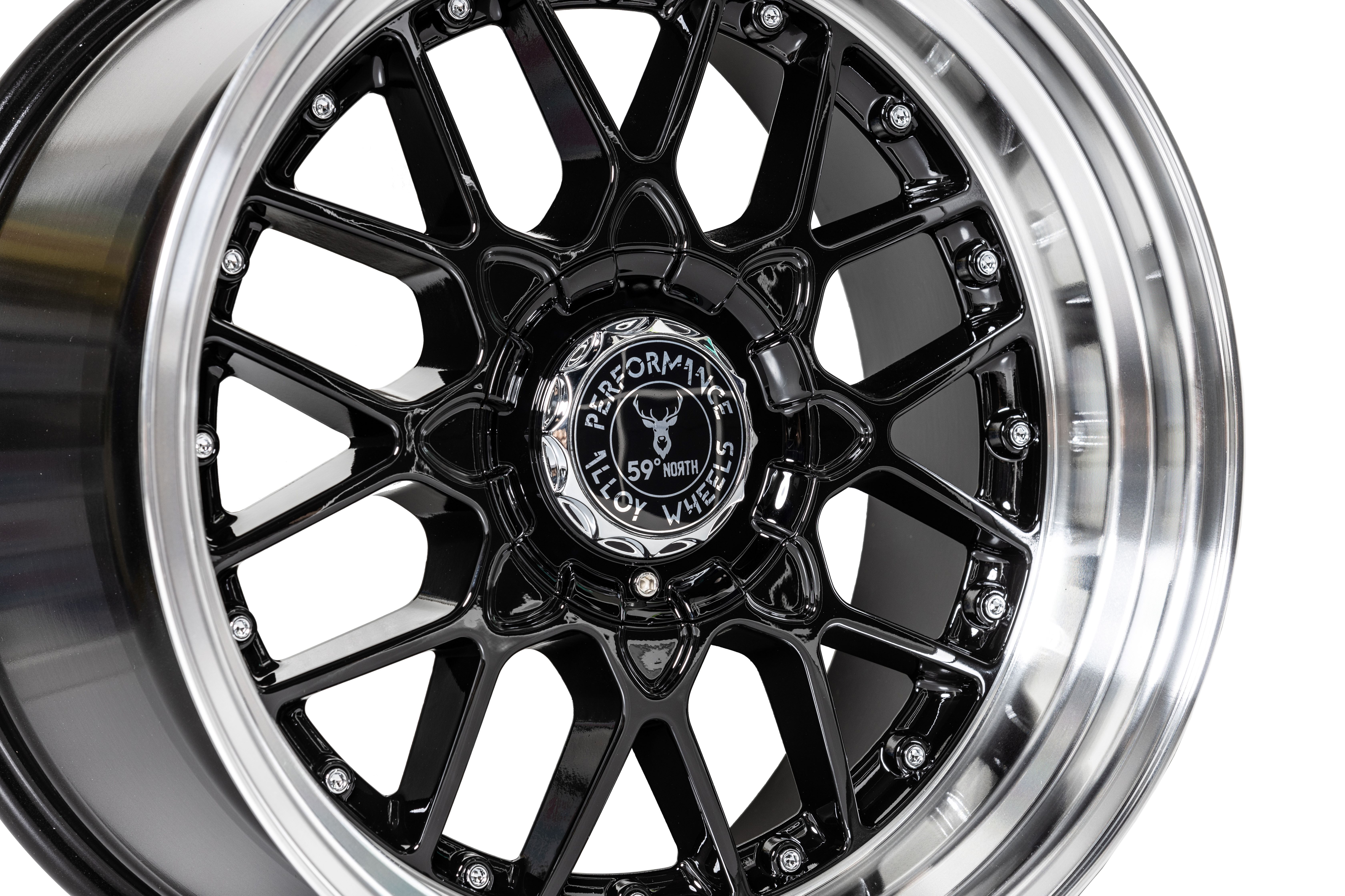59°North Wheels D-010 10x18" ET25 5x114,3/5x120 Blanksvart/polerad kant - 3