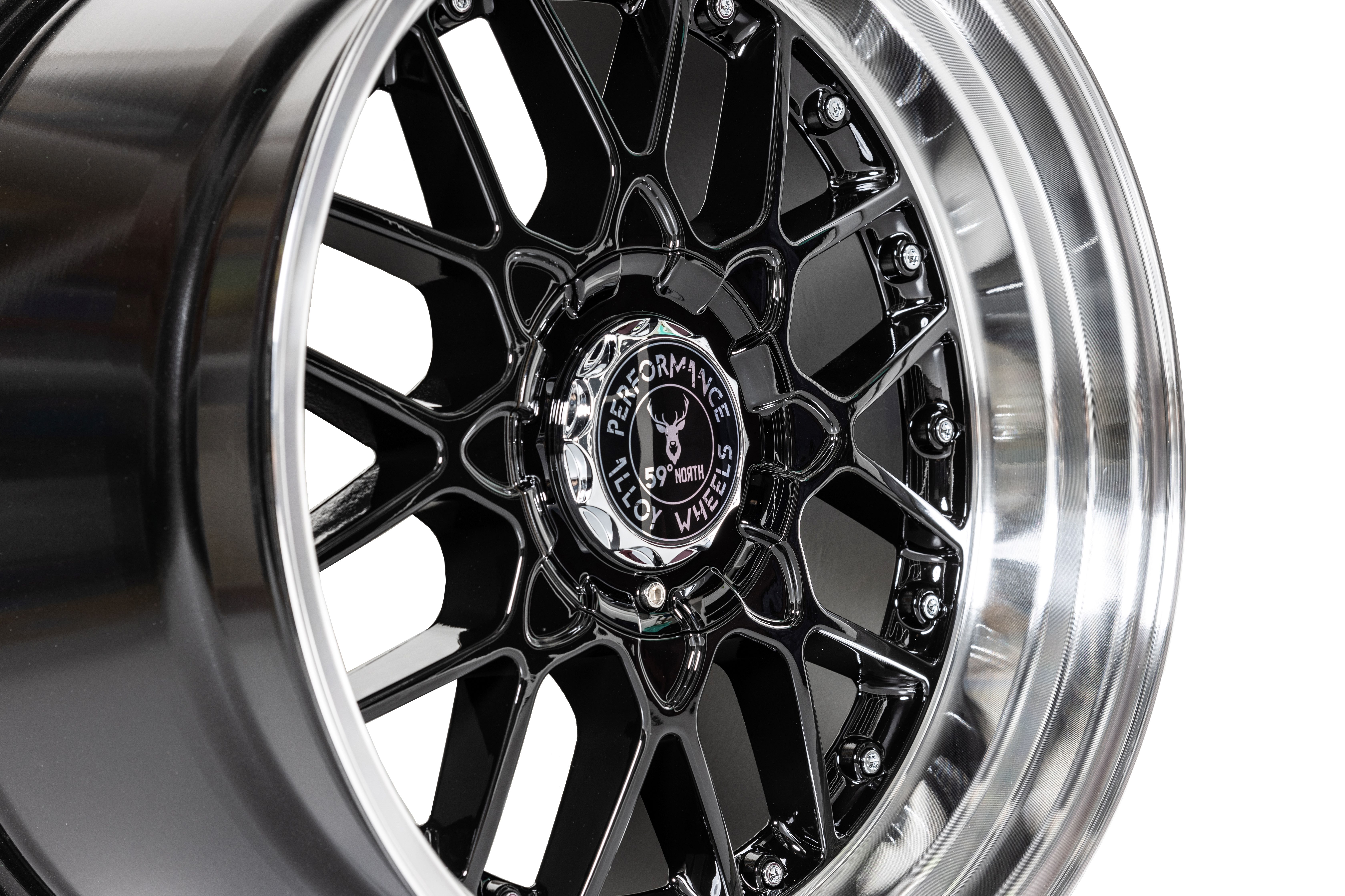 59°North Wheels D-010 10x18" ET25 5x114,3/5x120 Blanksvart/polerad kant - 4