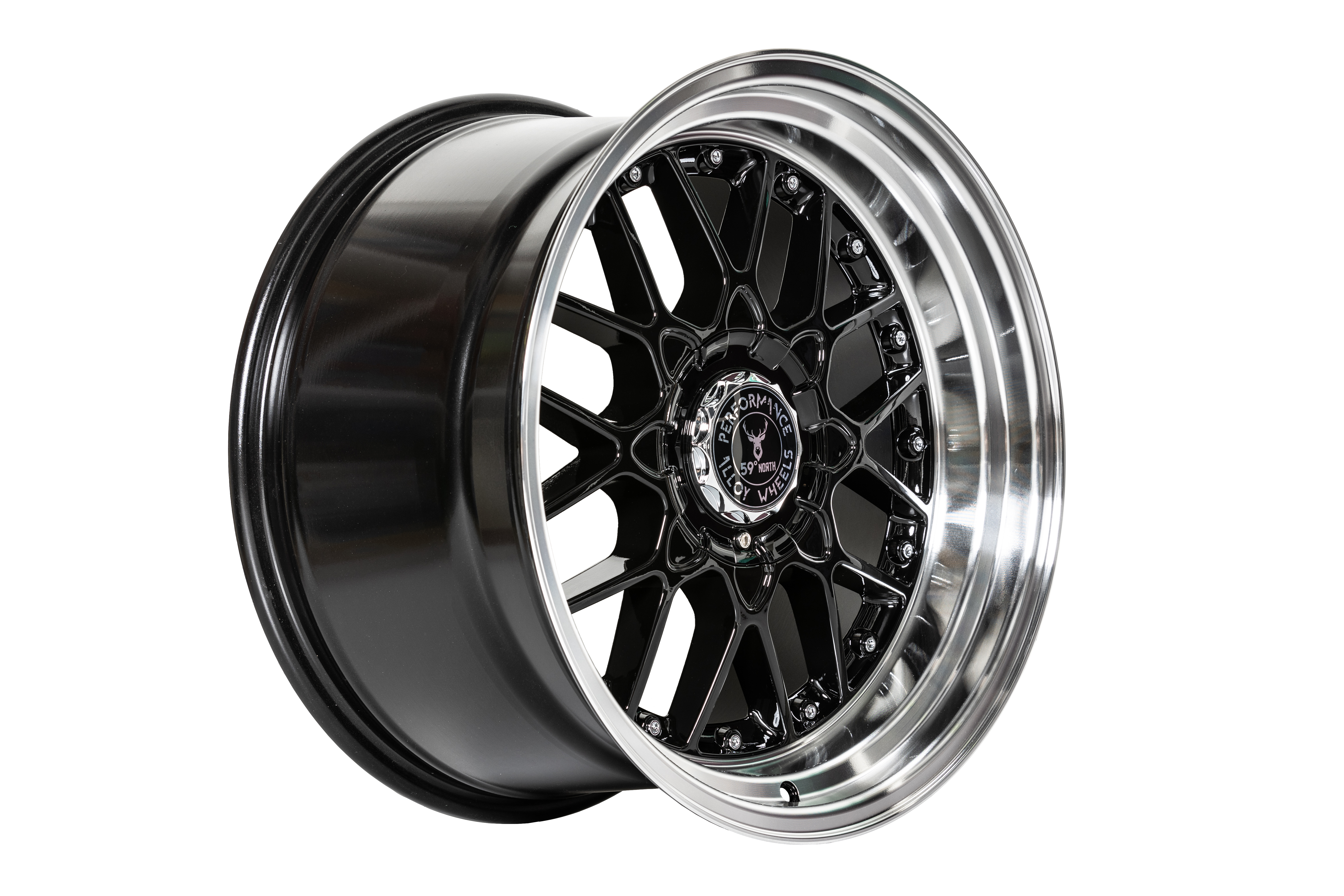 59°North Wheels D-010 10x18" ET25 5x114,3/5x120 Blanksvart/polerad kant - 2