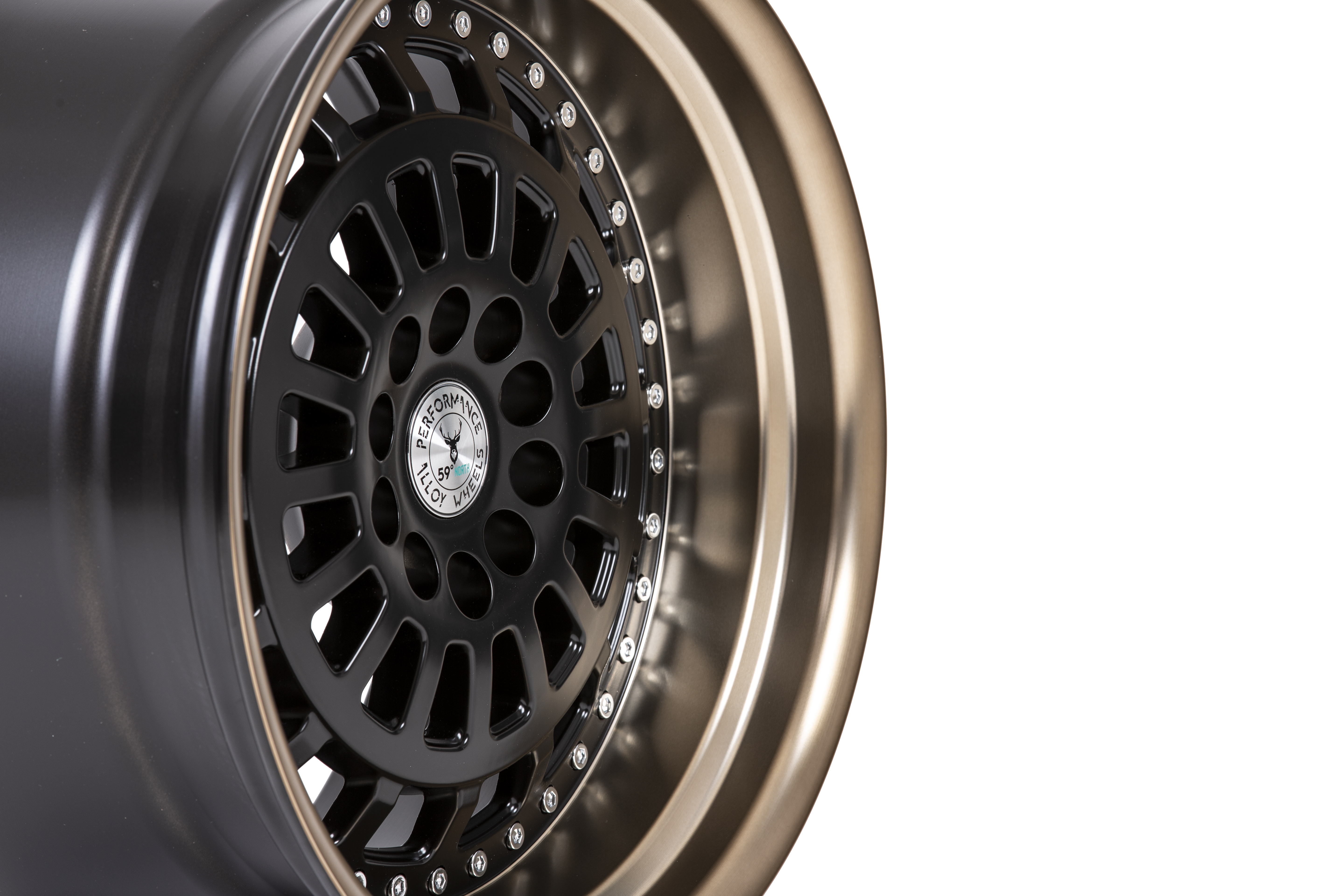 59°North Wheels D-007 9,5x18" ET20 5x114,3/5x120 Matteblack/bronzelip - 3