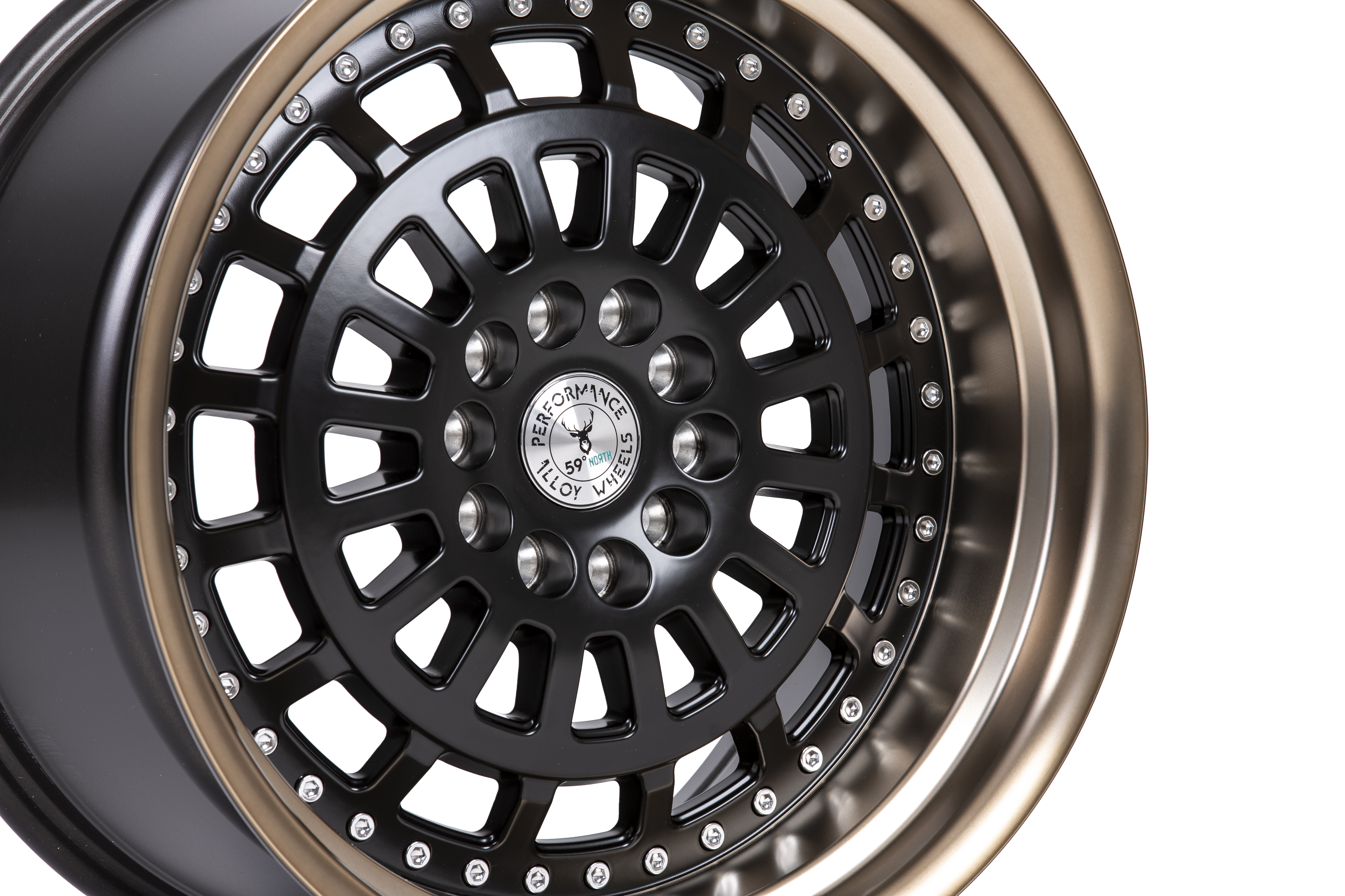 59°North Wheels D-007 9,5x18" ET20 5x114,3/5x120 Matteblack/bronzelip - 2
