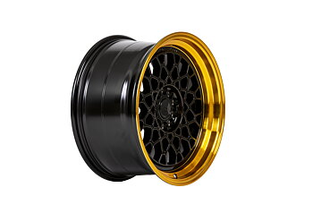 59°North Wheels D-008 9,5x18" ET22 5x114,3/5x120 gloss black/hypergold lip