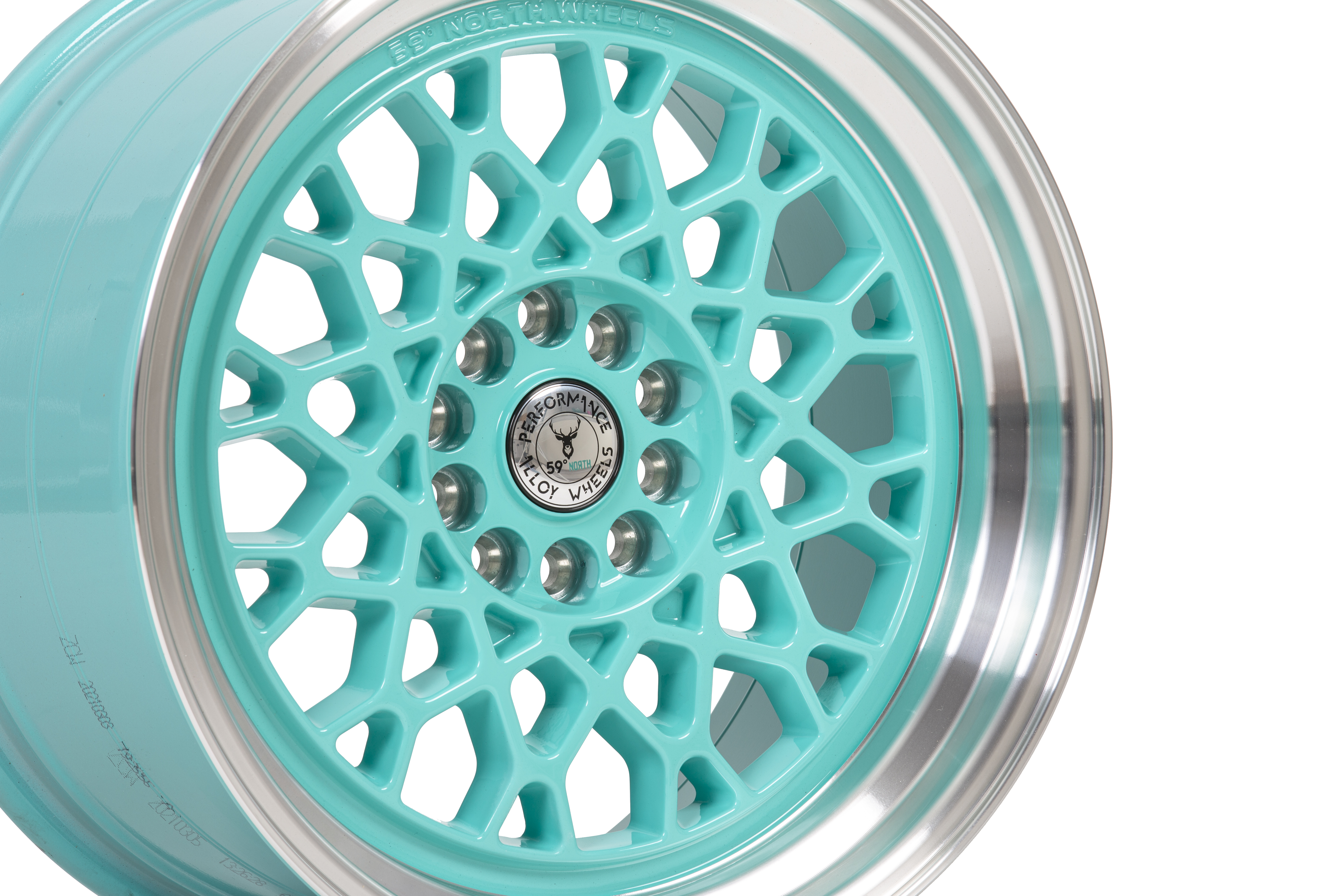 59°North Wheels D-008 9,5x18" ET22 5x114,3/5x120 turkos/polerad kant - 3