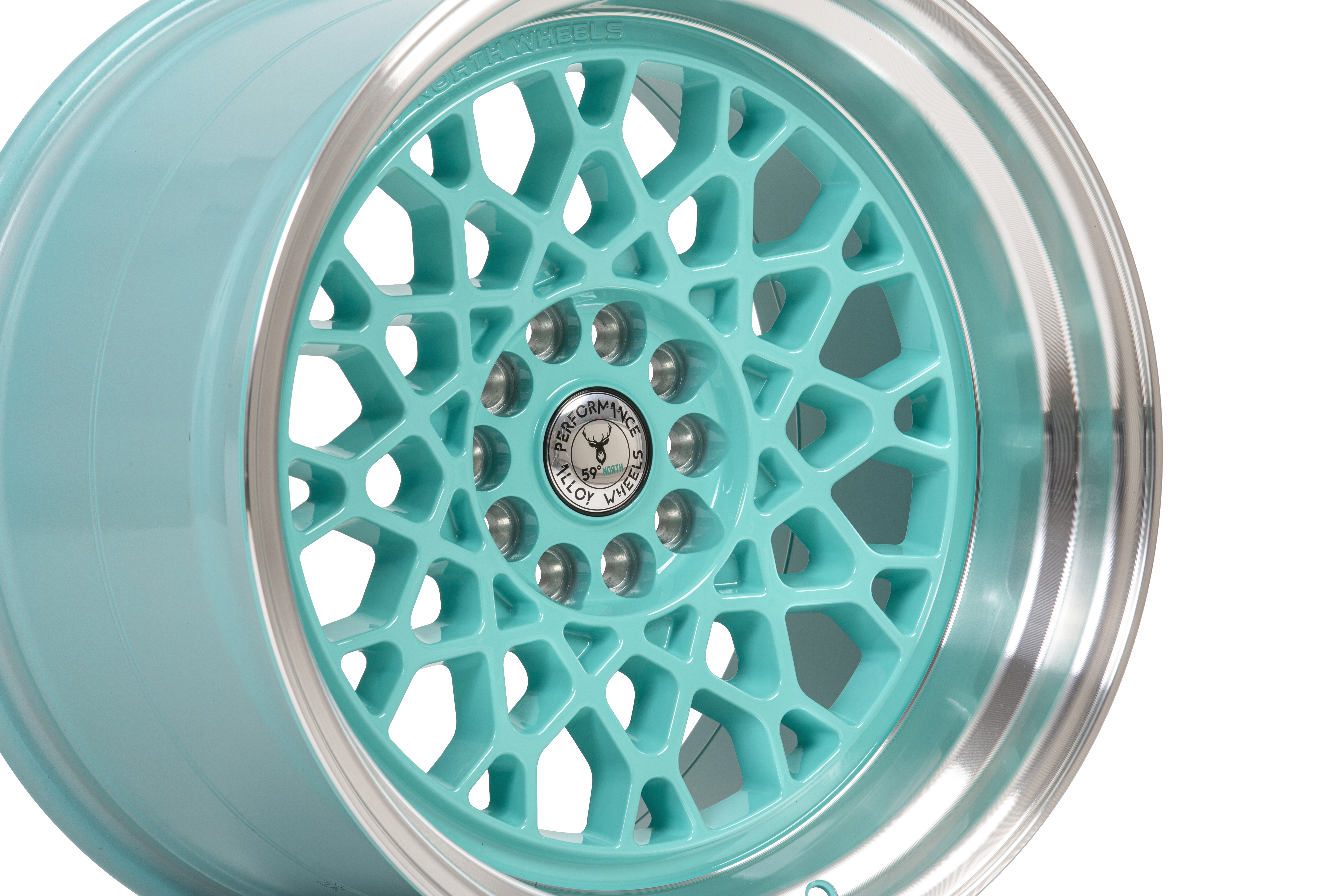 59°North Wheels D-008 11x18" ET8 5x114,3/5x120 turkos/polerad kant - 3