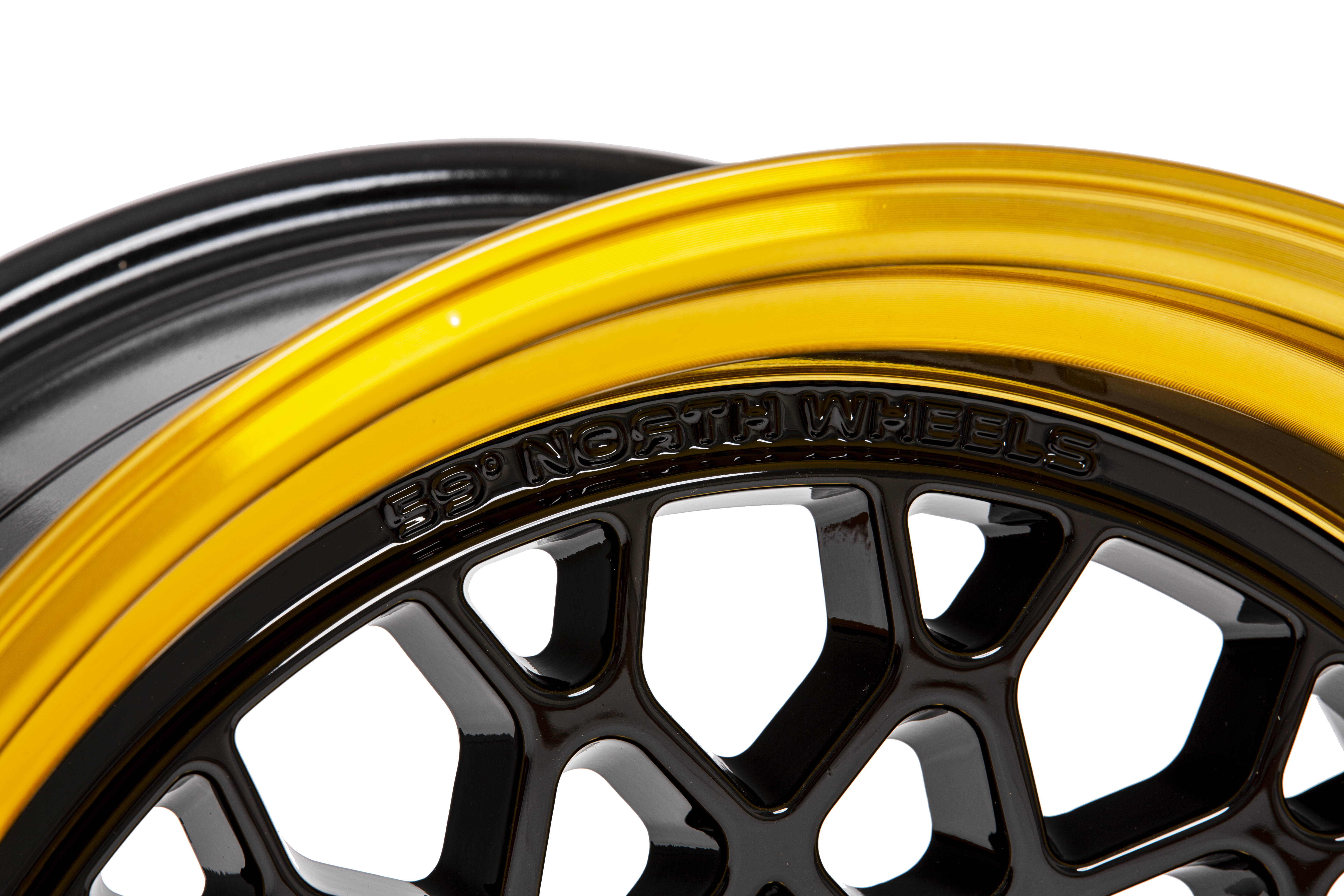 59°North Wheels D-008 8,5x18" ET35 5x114,3/5x120 blanksvart/hypergold kant - 2