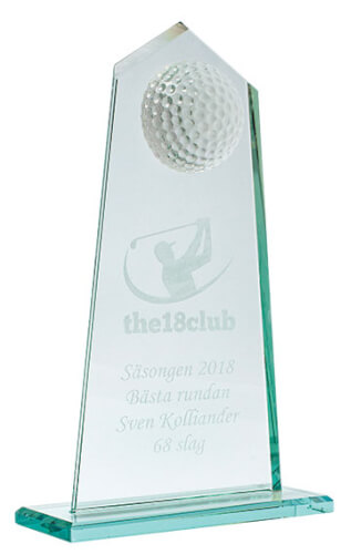 Golftrofé i glas