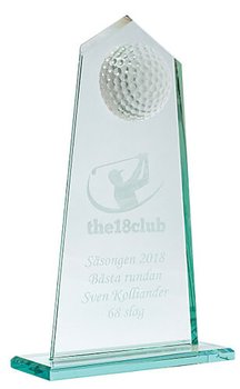 Golftrofé i glas
