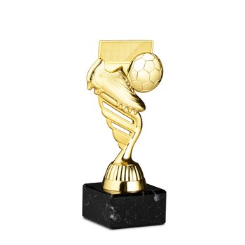 Fotbollsstatyett boll/sko/mål guld