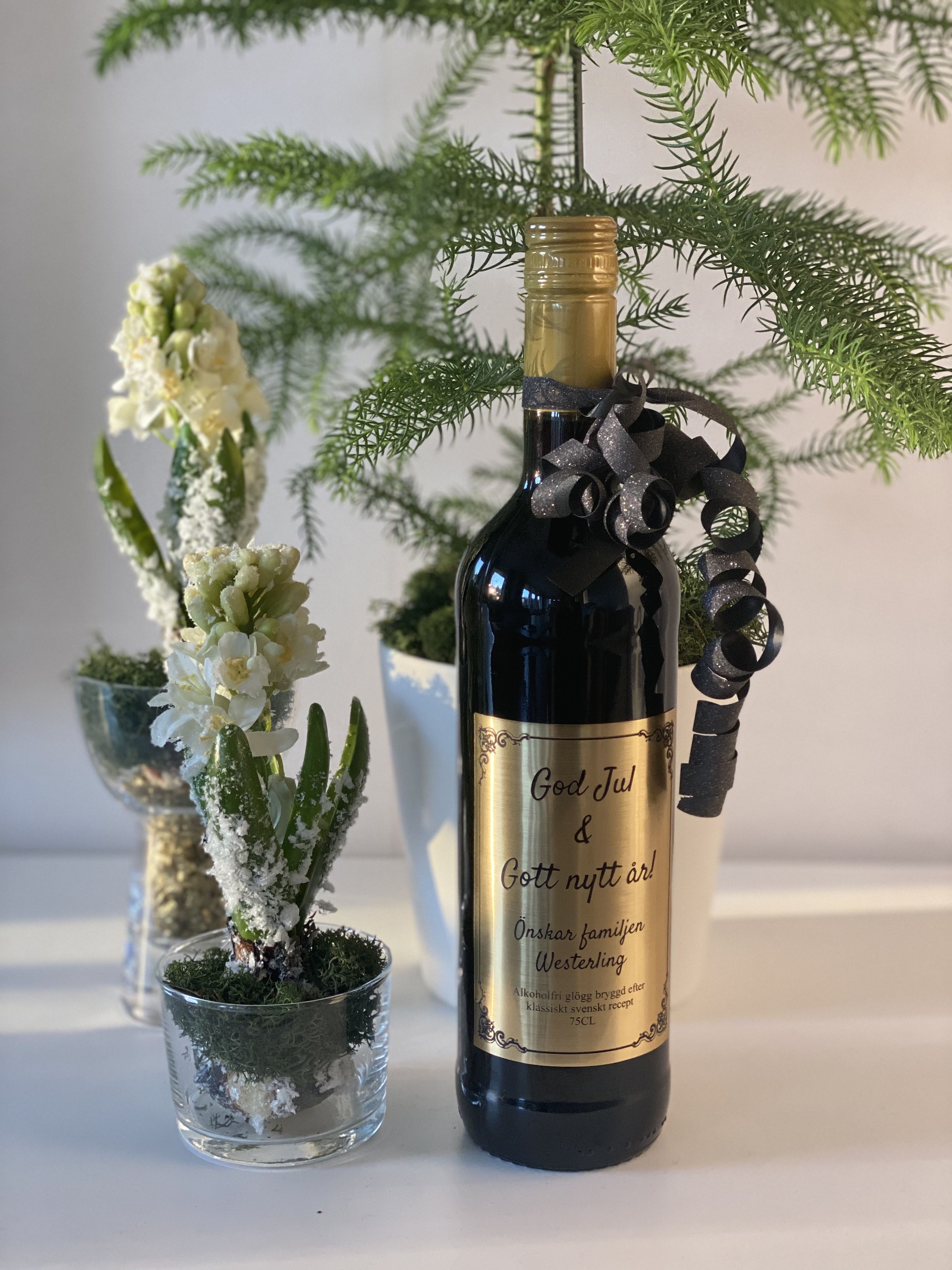 Alkoholfri glögg med personlig ettikett