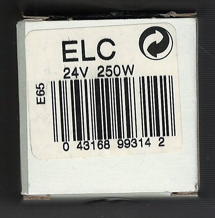Projektorlampa ELC 24V 250W HLX