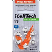 iCellTech 13 hörapparatsbatteri Orange 6-pack 
