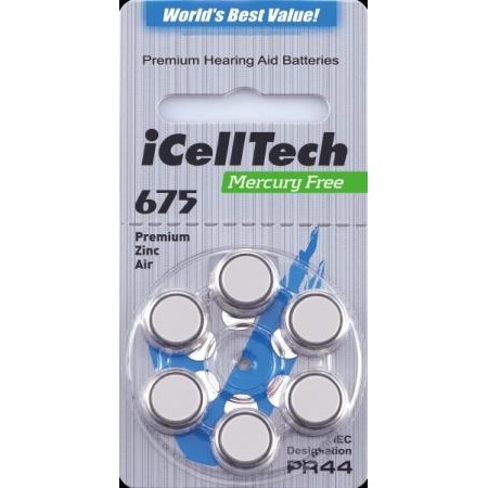 iCellTech 675 hörapparatsbatteri Blå 6-pack