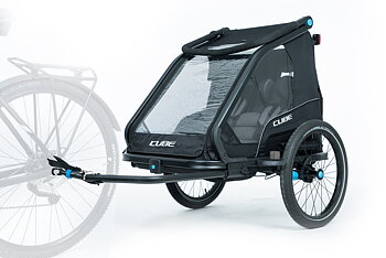Cykelvagn Cube Kids Trailer Double CMPT, Svart