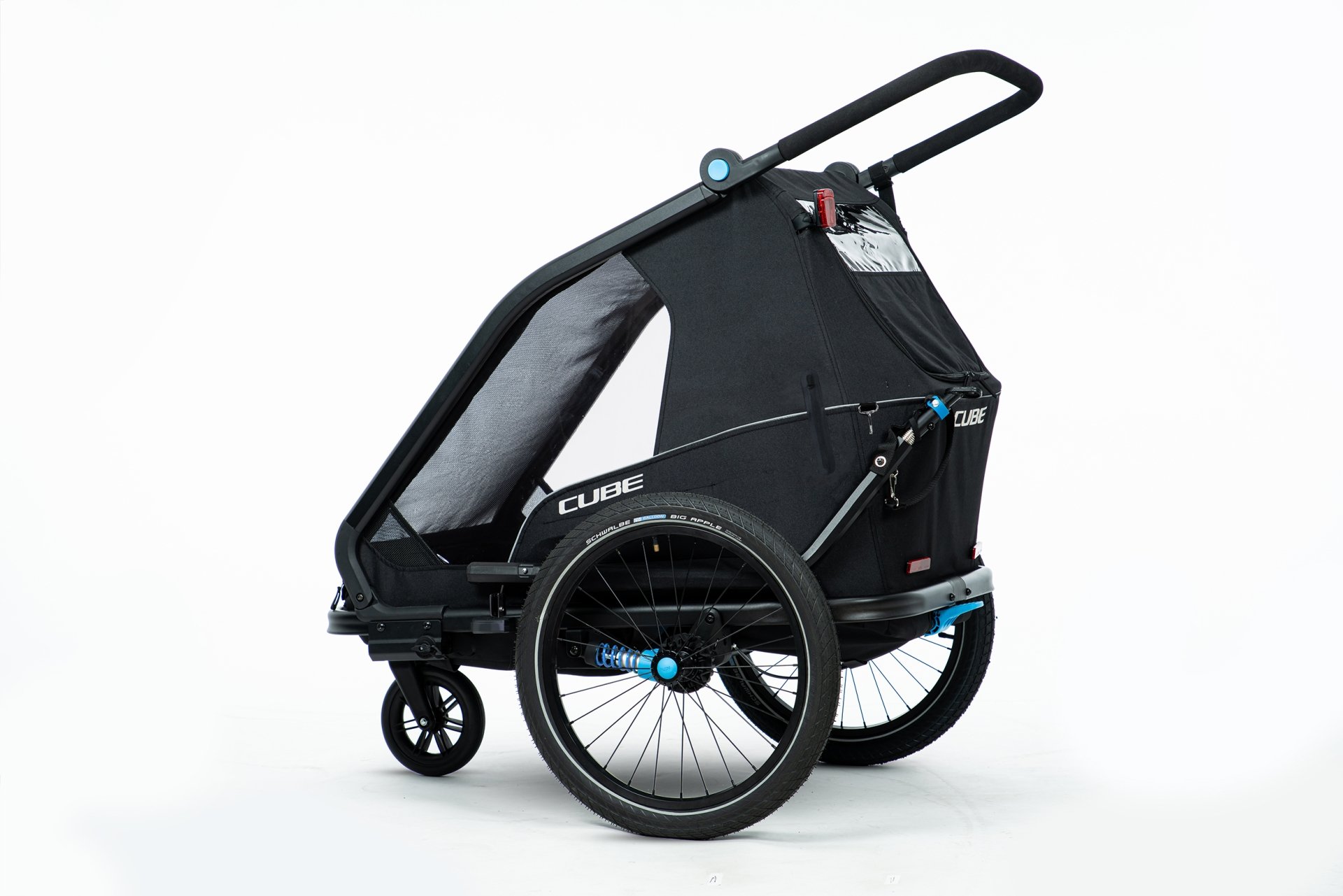 Cykelvagn Cube Kids Trailer Double CMPT, Svart - 4