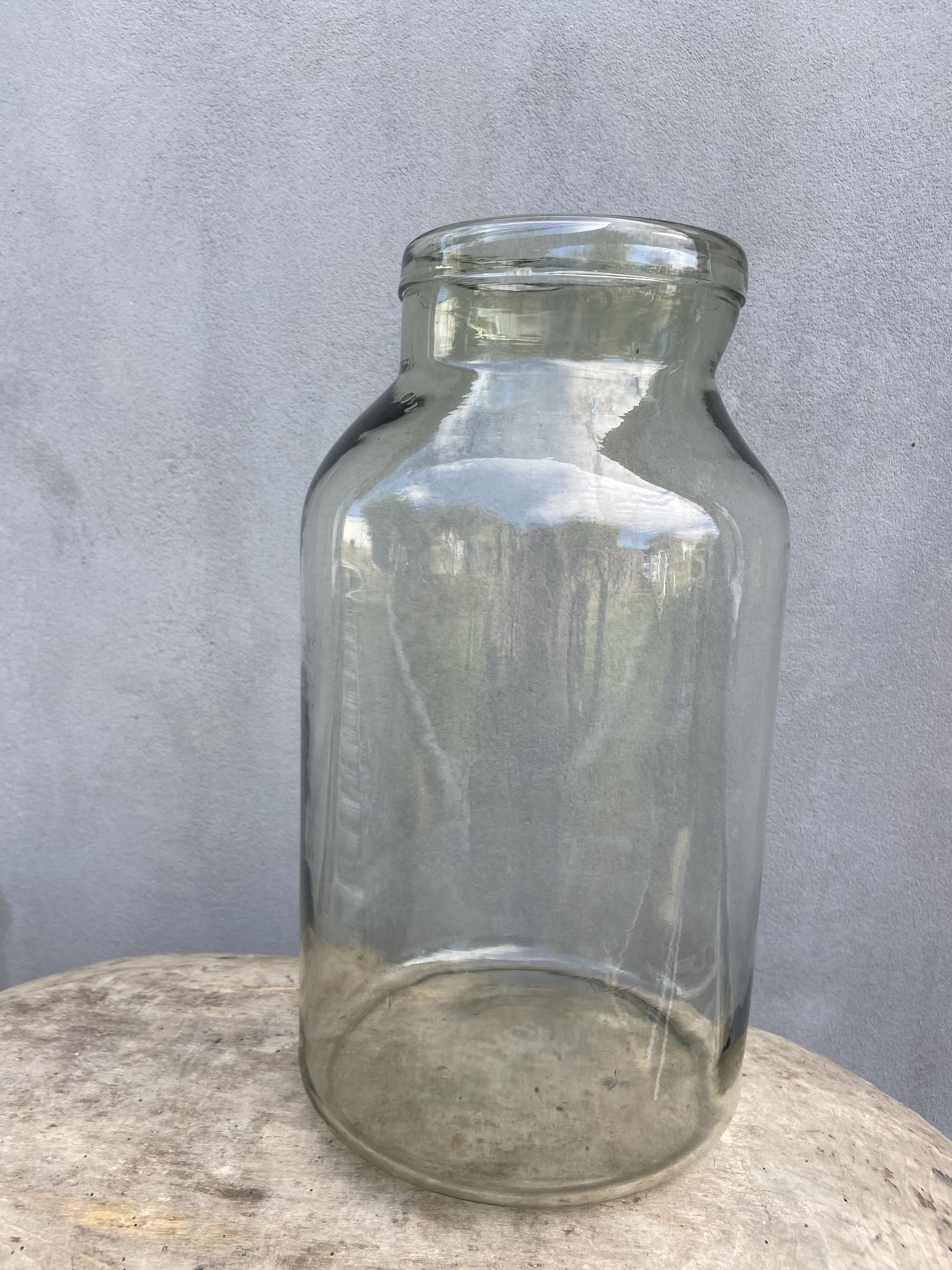 STOR VINTAGE GLASVAS RÖKFÄRGAD - 2