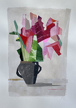 Akryl/ collage "Sweet pea" tavla orginal