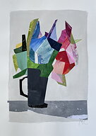 Akryl/ collage "Flower bouquet" tavla orginal