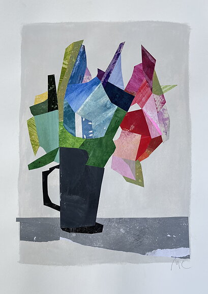 Akryl/ collage "Flower bouquet" tavla orginal