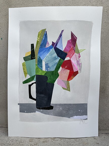 Akryl/ collage "Flower bouquet" tavla orginal