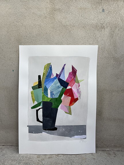 Akryl/ collage "Flower bouquet" tavla orginal