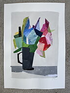 Akryl/ collage "Flower bouquet" tavla orginal