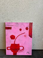 Såld! "Rouge et rose"/ petite, tavla akryl orginal