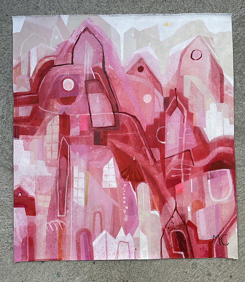 "Darling", "Valentines Day", "Happy Valentine", akryltavla målad av Maria C Bernhardsson/ MC, Original